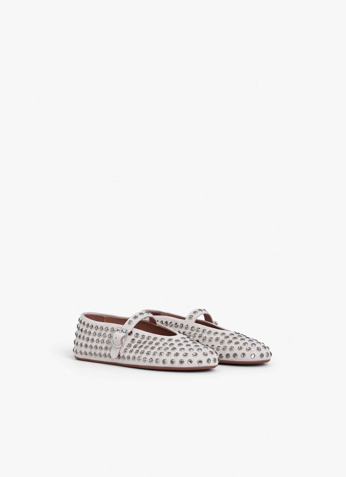 STRASS BALLET FLATS ALAÏA GRAY STRASS BALLET FLATS